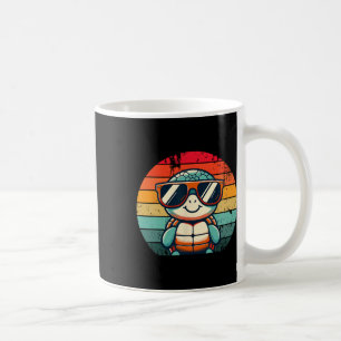 Retro Turtle In Sungles Bbq Pool Party Funny Turtl Coffee Mug