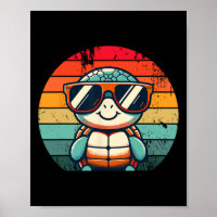 Retro Turtle In Sungles Bbq Pool Party Funny Turtl