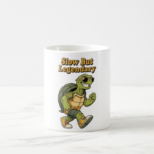 Retro Turtle Legendary Calm White Mug (Center)
