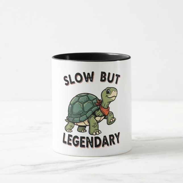 Retro Turtle Legendary Quote Color Inside Mug (Center)