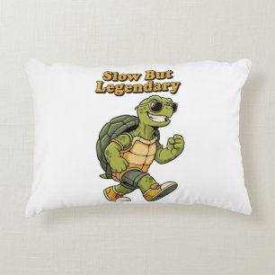 Retro Turtle Slow But Legendary Rectangular Pillow