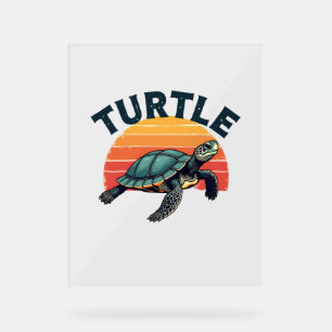 Retro Turtle T-Shirt Acrylic Sign