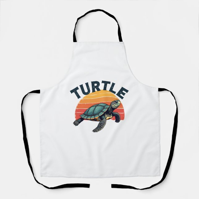 Retro Turtle T-Shirt Apron (Front)