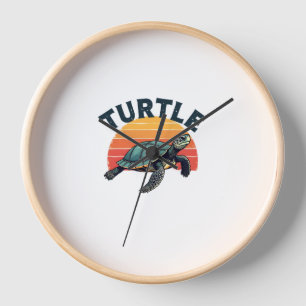 Retro Turtle T-Shirt Clock