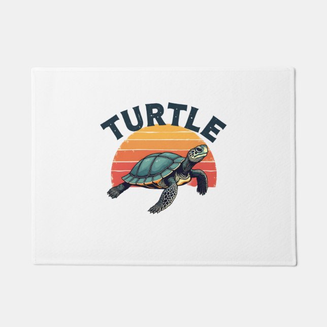 Retro Turtle T-Shirt Doormat (Front)