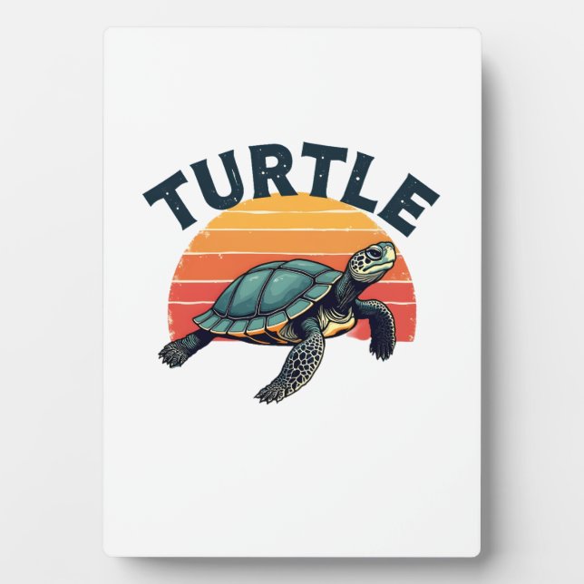 Retro Turtle T-Shirt Plaque (Front)