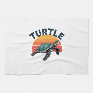 Retro Turtle T-Shirt Tea Towel