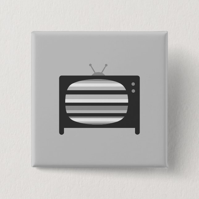 Retro TV 15 Cm Square Badge (Front)