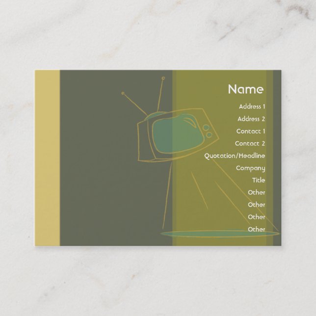 Retro TV Alien - Chubby Business Card (Front)