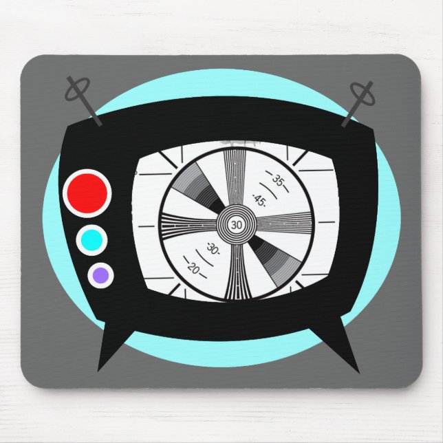 Retro TV and Test Pattern Mouse Pad (Front)