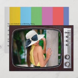 Retro TV Birthday Party Invitation