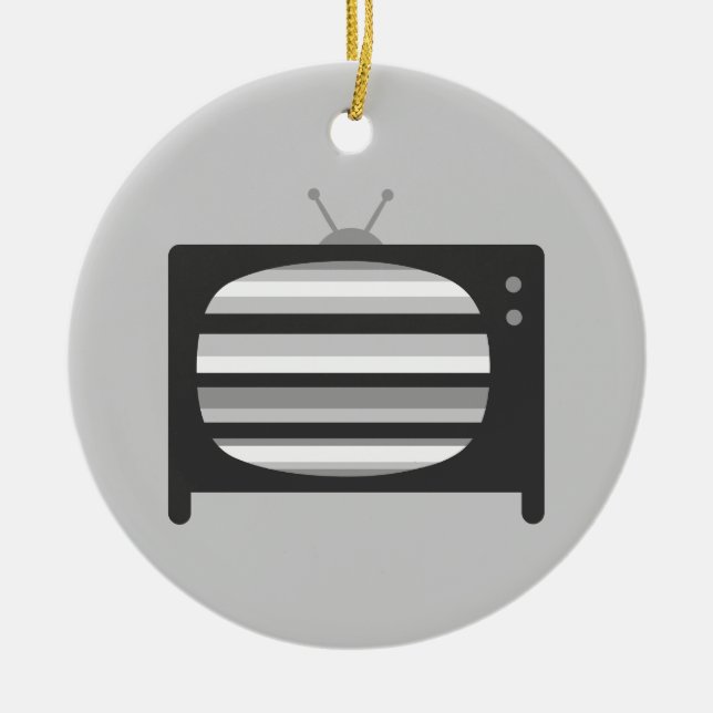 Retro TV Ceramic Tree Decoration (Front)