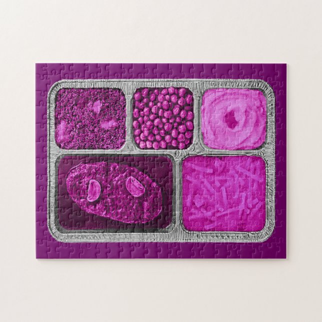 Retro TV Dinner in Pink Jigsaw Puzzle (Horizontal)