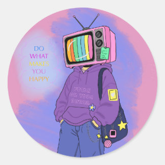 Retro TV dopamine sticker