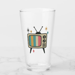 Retro TV Drinking Glass Mid-Century Modern Atomi