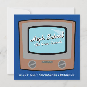 retro TV high school GRADUATION congratulations Card