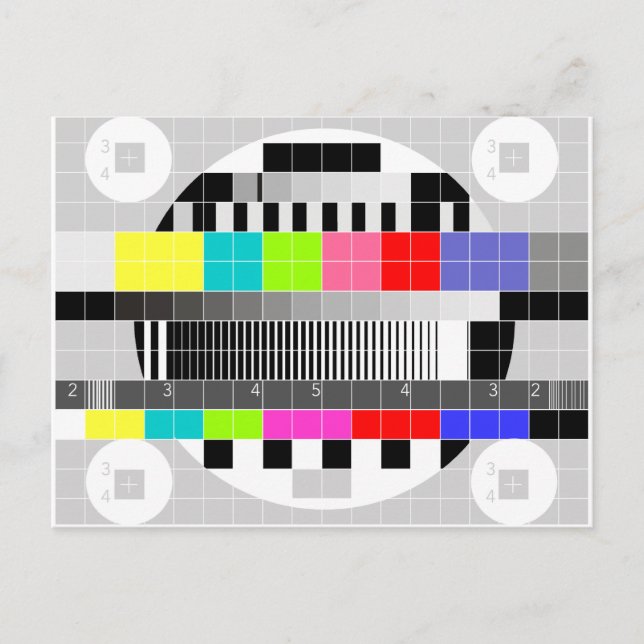 Retro TV multicolor signal test pattern Postcard (Front)