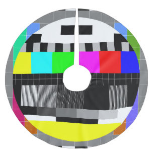 Retro TV no signal illustration. Brushed Polyester Tree Skirt