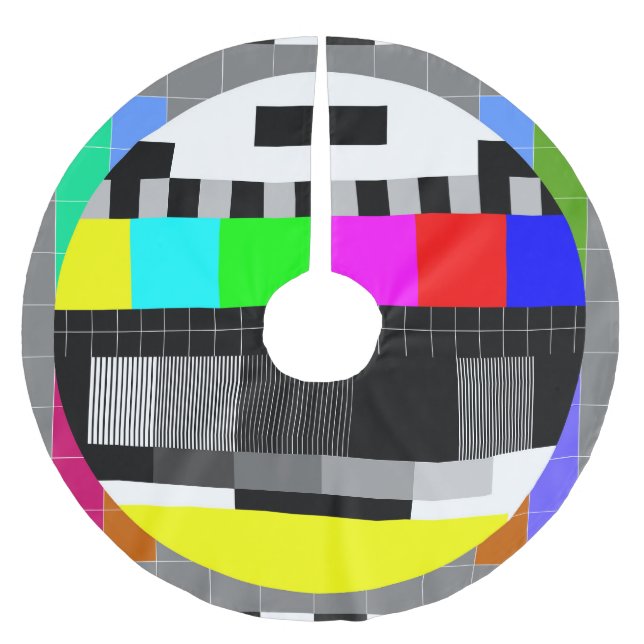 Retro TV no signal illustration. Brushed Polyester Tree Skirt (Front)