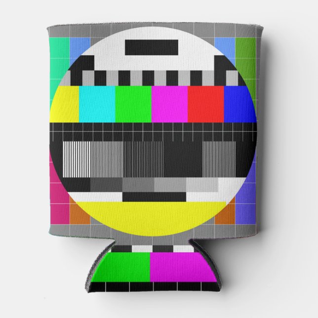 Retro TV no signal illustration. Can Cooler (Front)