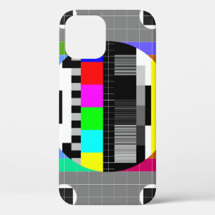 Retro TV no signal illustration. iPhone 12 Case