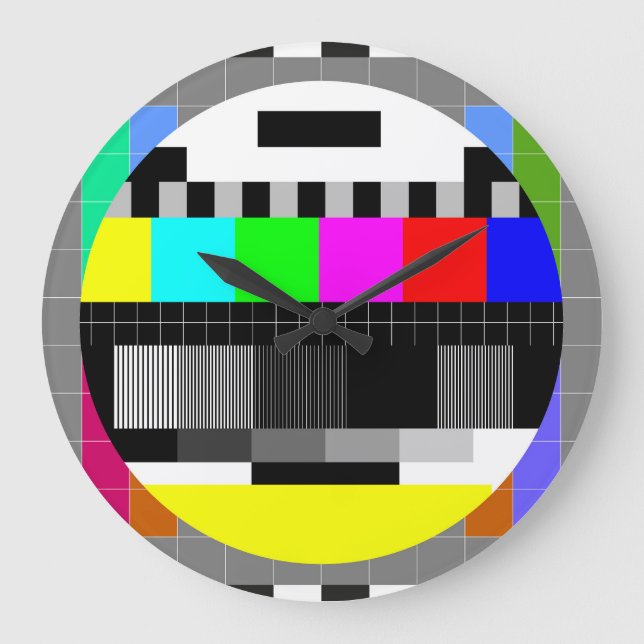 Retro TV no signal illustration. Large Clock (Front)