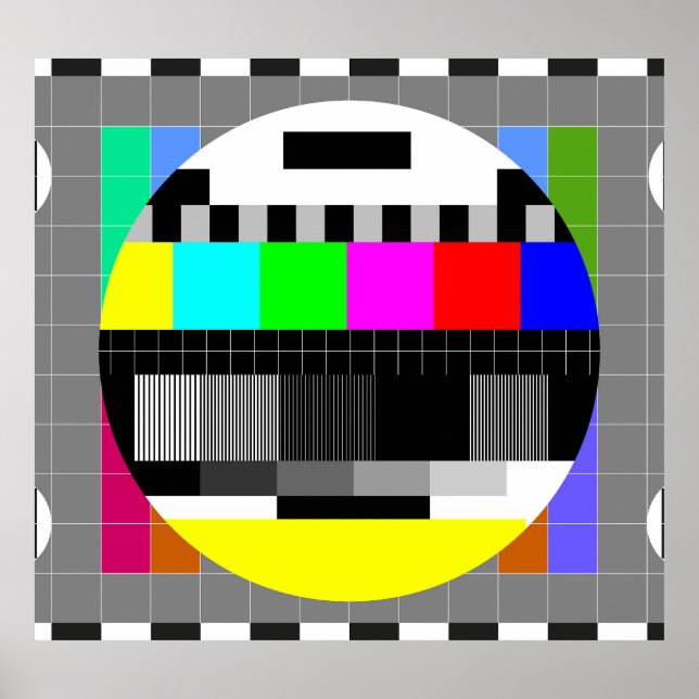 Retro TV no signal illustration. Poster (Front)