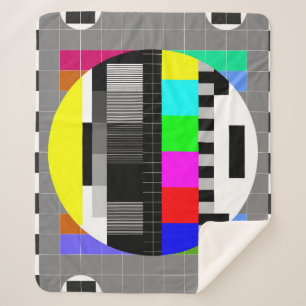 Retro TV no signal illustration. Sherpa Blanket