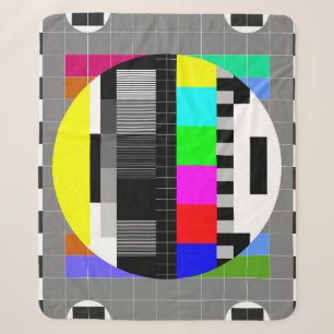 Retro TV no signal illustration. Sherpa Blanket