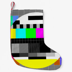 Retro TV no signal illustration. Small Christmas Stocking