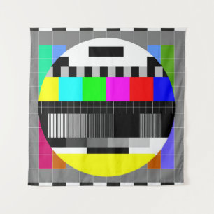 Retro TV no signal illustration. Tapestry