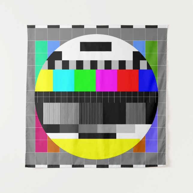 Retro TV no signal illustration. Tapestry (Front)