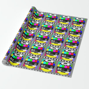 Retro TV no signal illustration. Wrapping Paper