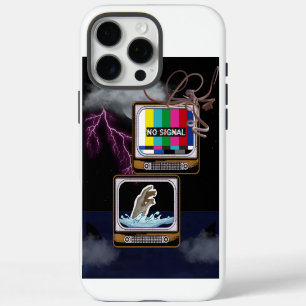 Retro TV No Signal Ocean Storm Surreal Art iPhone 16 Pro Max Case