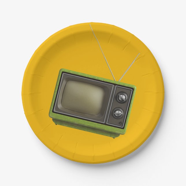 Retro TV Paper Plate (Front)