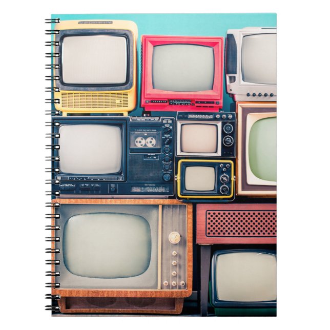 Retro TV receivers set from circa 60s, 70s and 80s Notebook (Front)