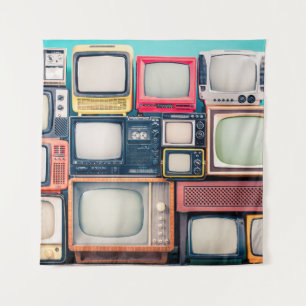 Retro TV receivers set from circa 60s, 70s and 80s Tapestry