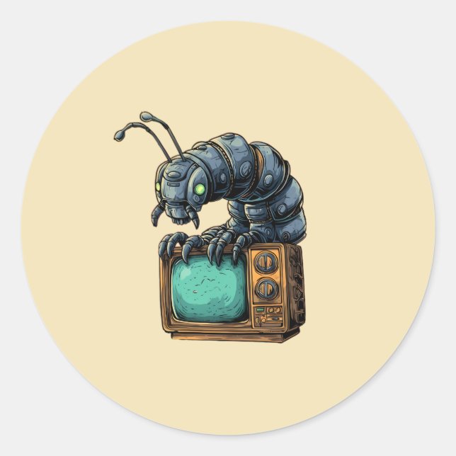 Retro TV Sci-Fi Bug Sticker (Front)
