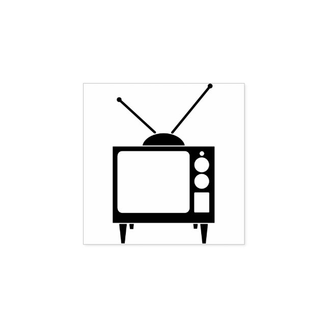 Retro TV set Rubber Stamp (Imprint)