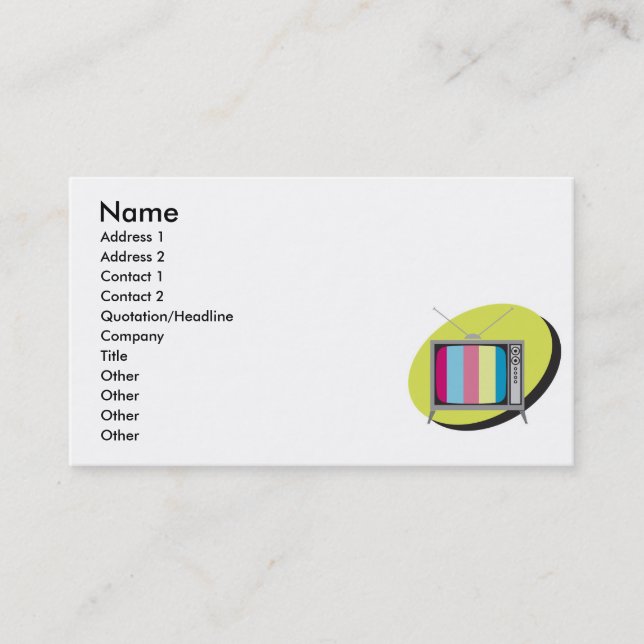retro tv television business card (Front)