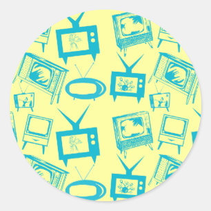 Retro TVs Classic Round Sticker