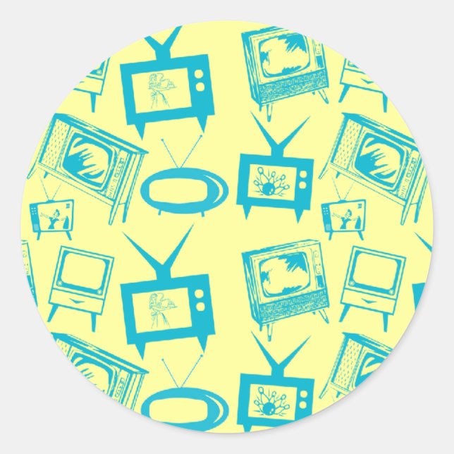 Retro TVs Classic Round Sticker (Front)