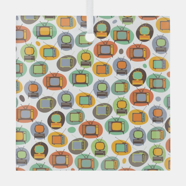 RETRO TVs Glass Tree Decoration (Front)