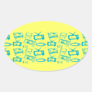 Retro TVs Oval Sticker
