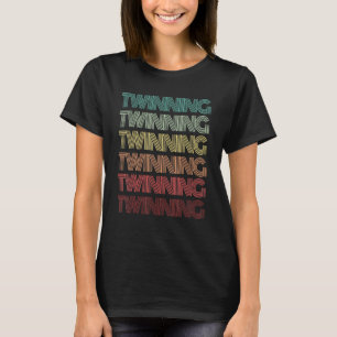 Retro Twins Twinning Words Humour Groovy 80s T-Shirt