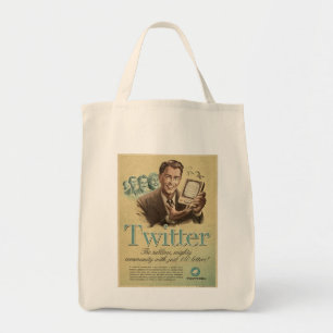 Retro Twitter Social Media Ad by Send My Love Tote Bag