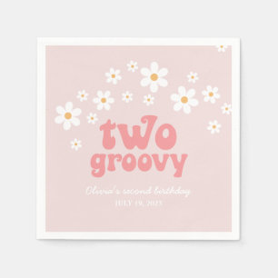 Retro Two Groovy daisy boho floral second birthday Napkin