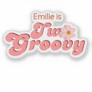 Retro two Groovy  Daisy Flower Birthday Party