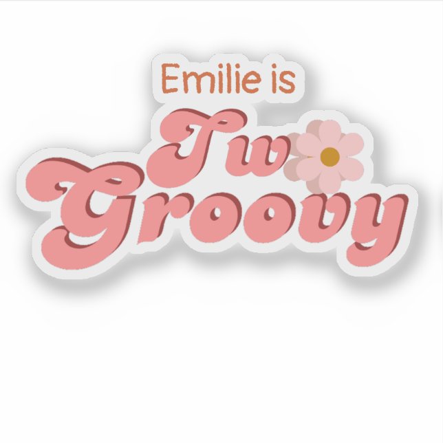 Retro two Groovy  Daisy Flower Birthday Party (Front)