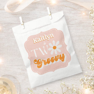 Retro Two Groovy Girls 2nd Birthday Favour Bag